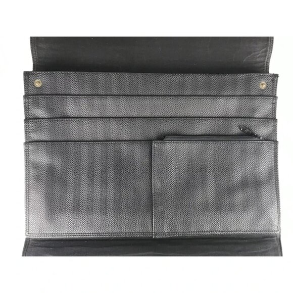 Saddle River Folio Document Case‎ Womens Black Brown Leather Brief Bag - Picture 7 of 9